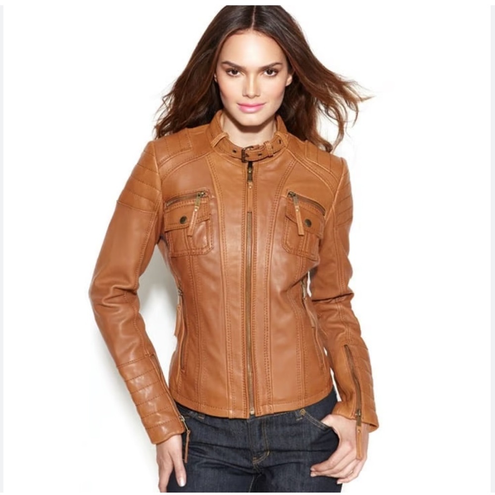 Michael Kors Buttery Soft Leather Moto Jacket